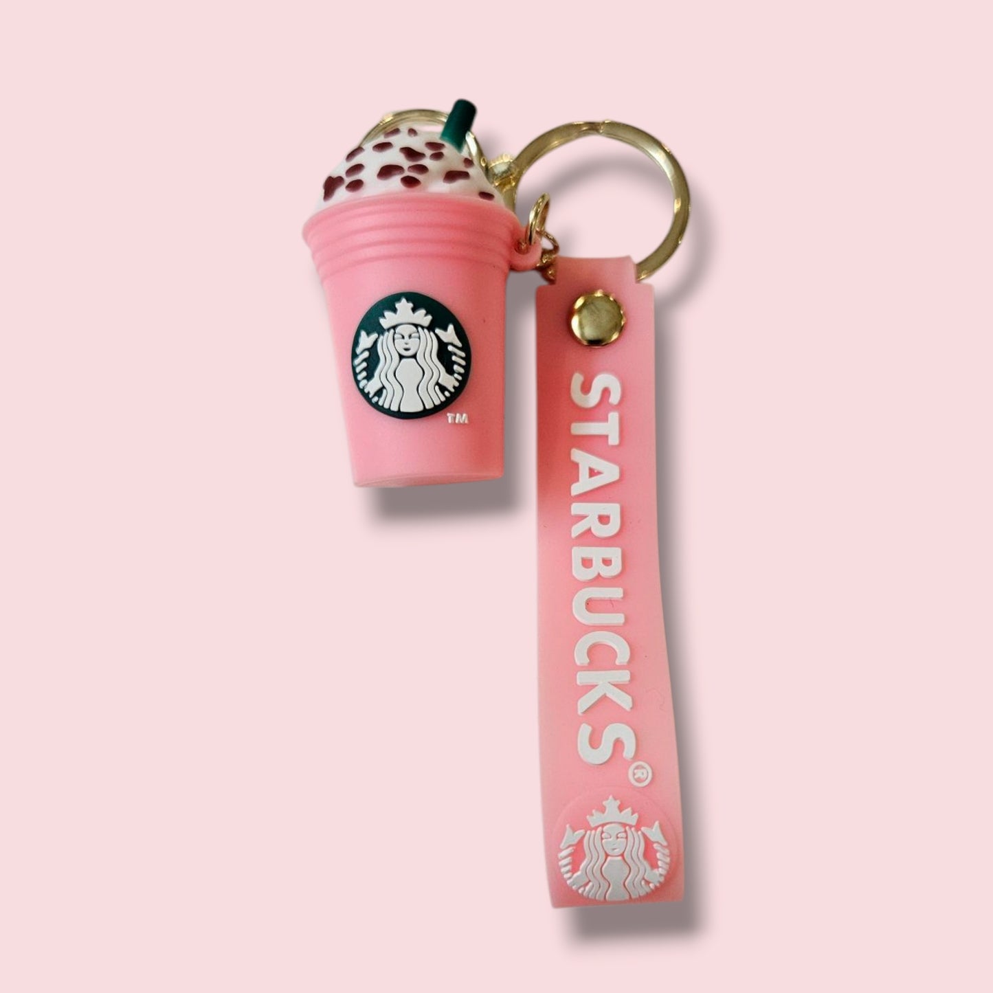 Pink Starbucks Coffee Sipper Keychain