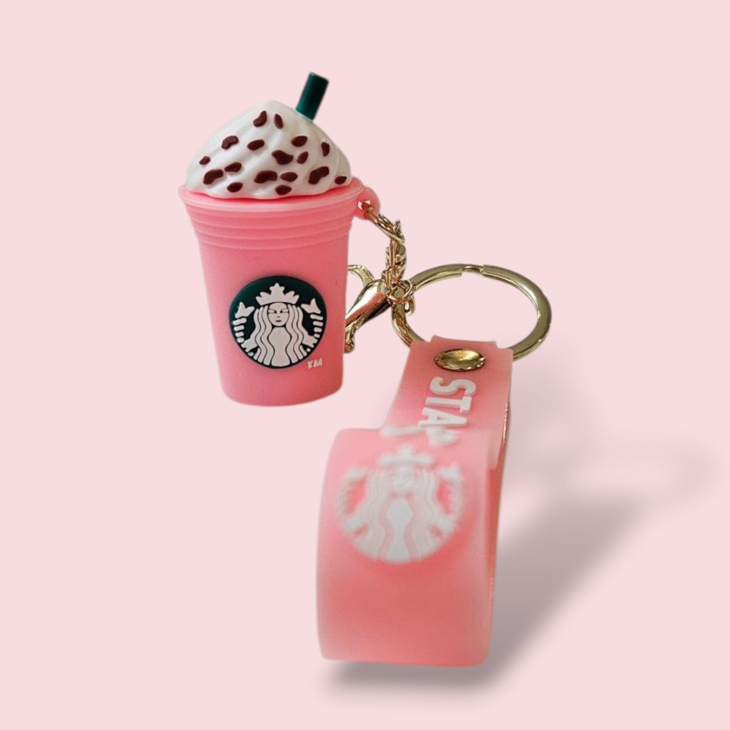 Pink Starbucks Coffee Sipper Keychain