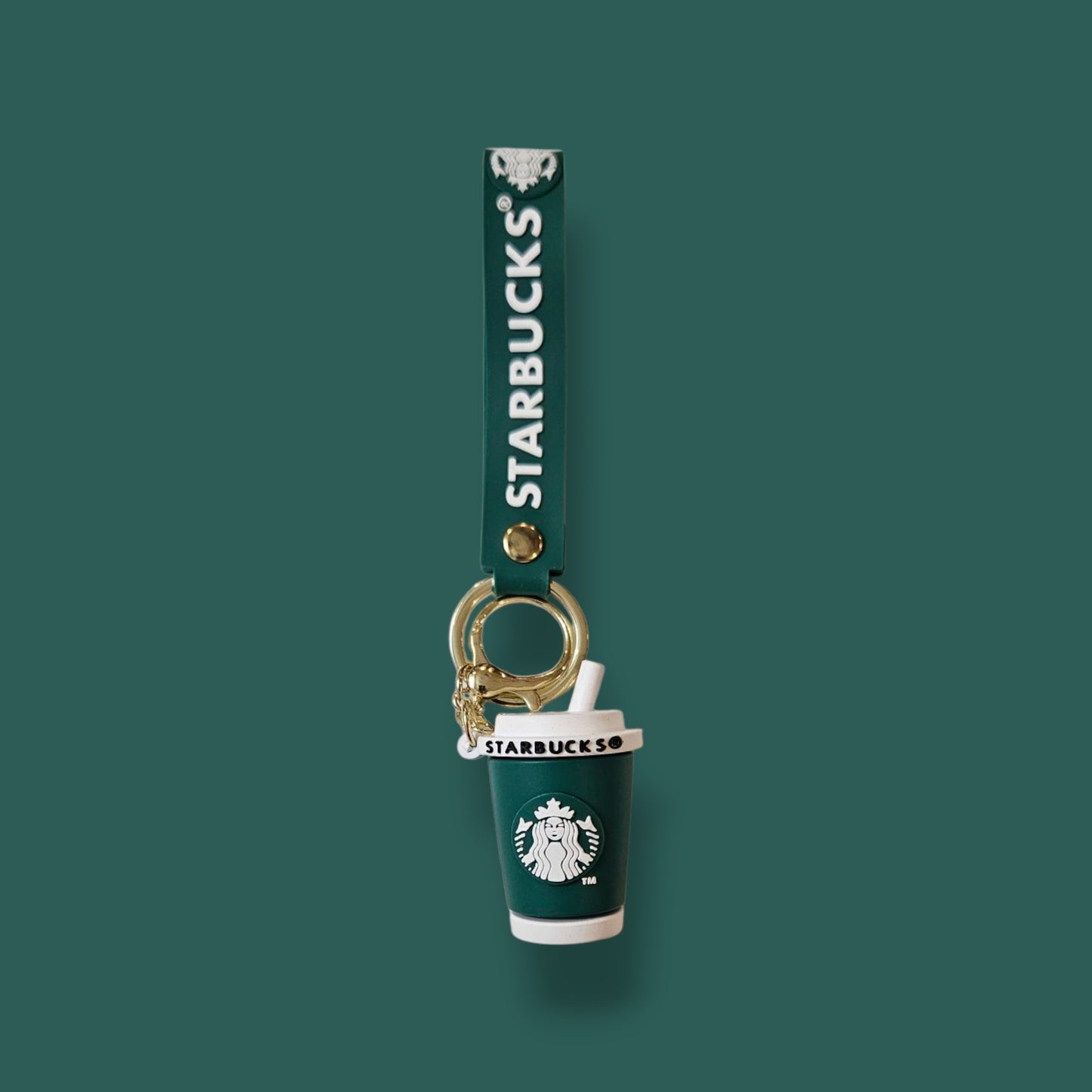 Green Starbucks Coffee Sipper Keychain