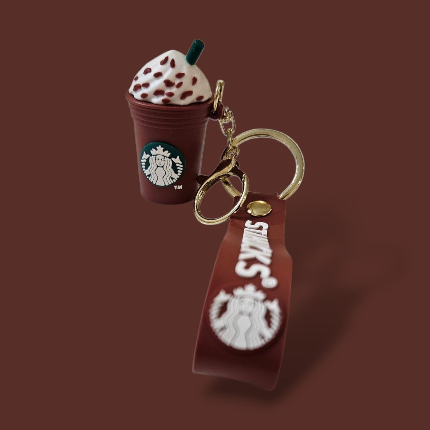 Brown Starbucks Coffee Sipper Keychain