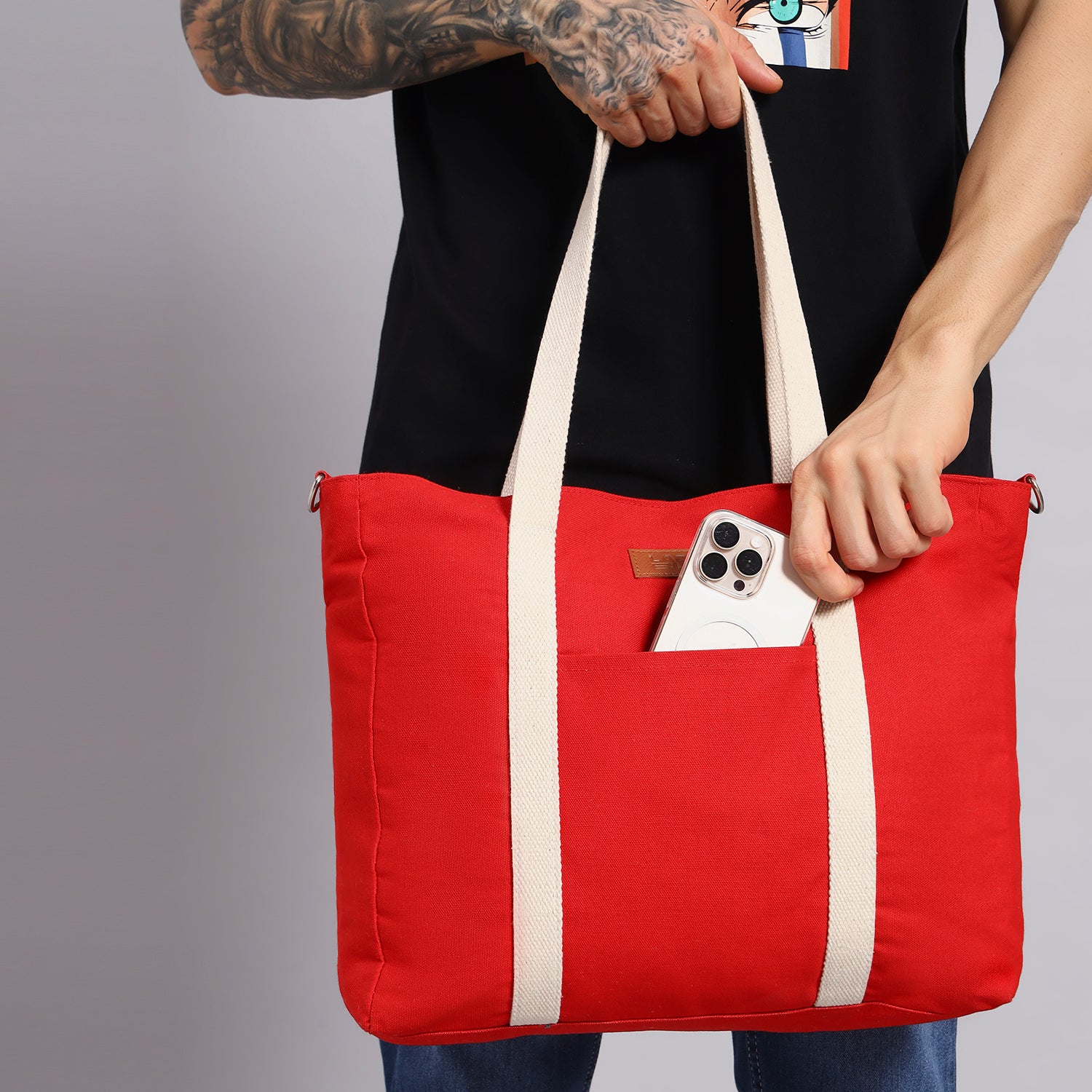 RED TOTE BAG
