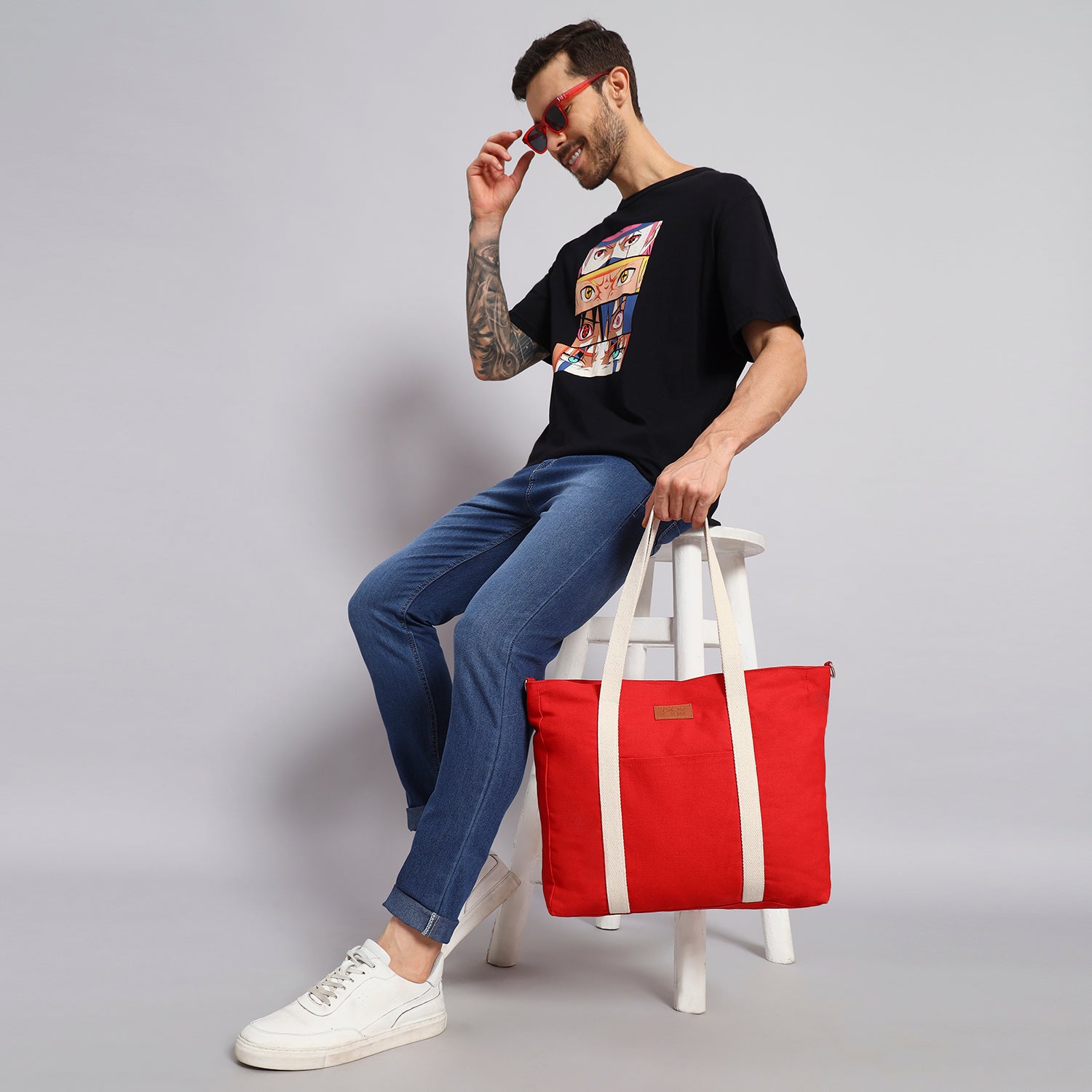 RED TOTE BAG