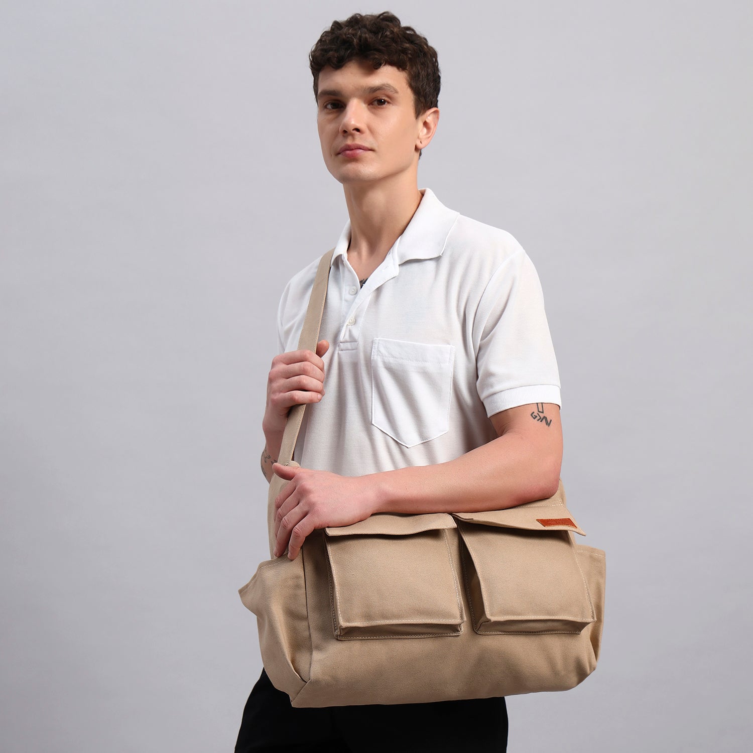 Beige Cargo Bag
