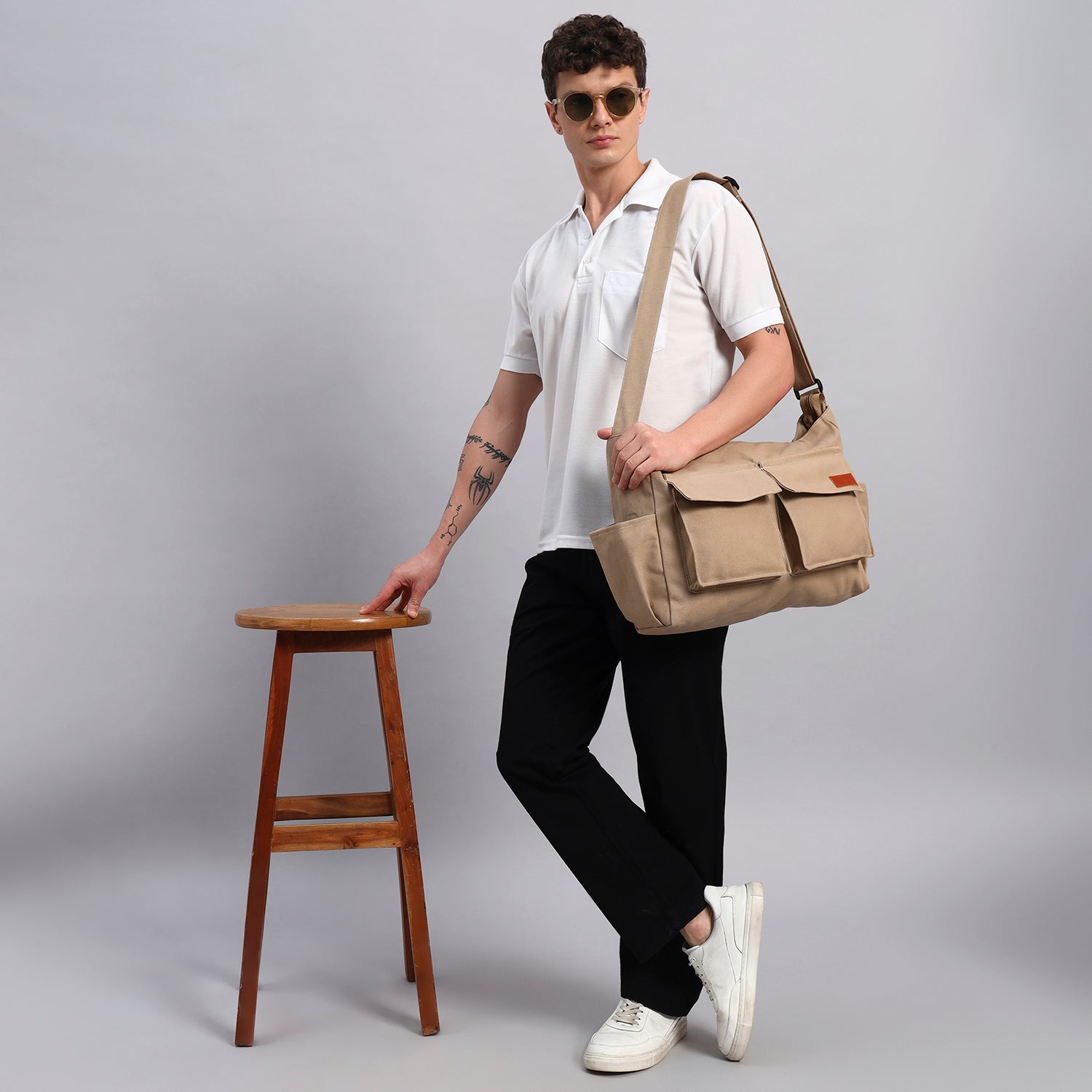 Beige Cargo Bag
