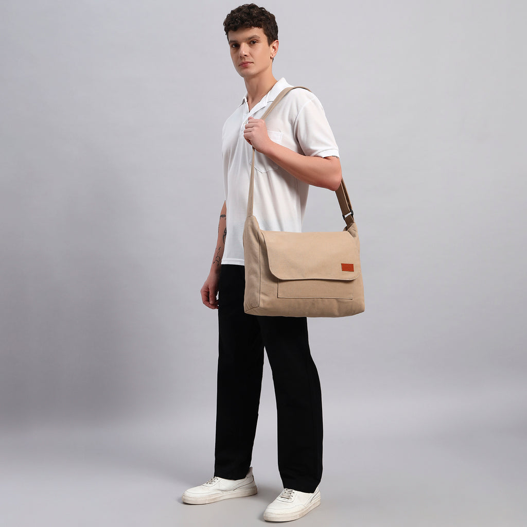 Beige Messenger Bag