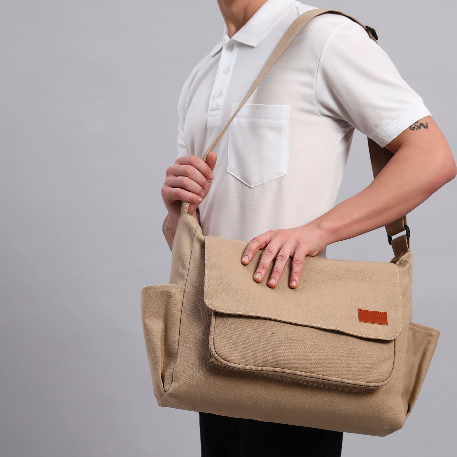 Beige Boxy Bag