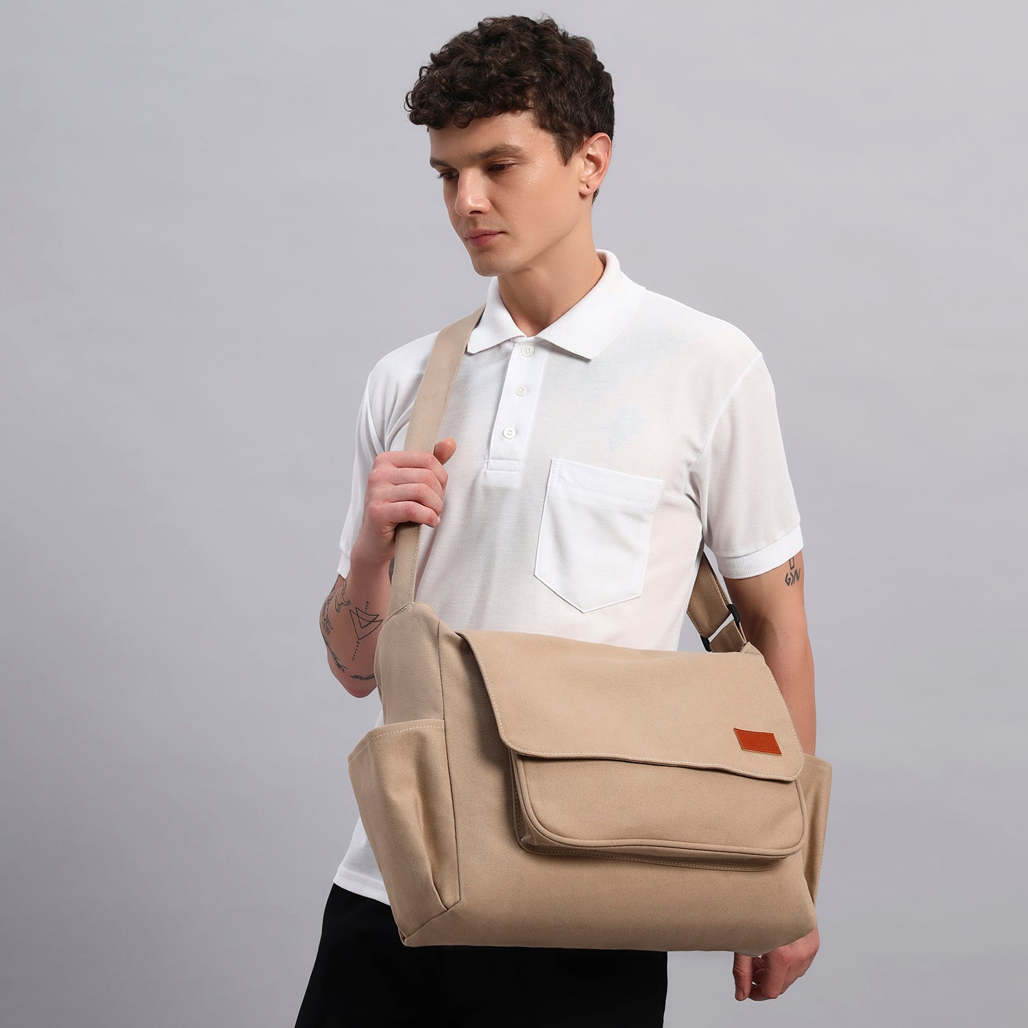 Beige Boxy Bag