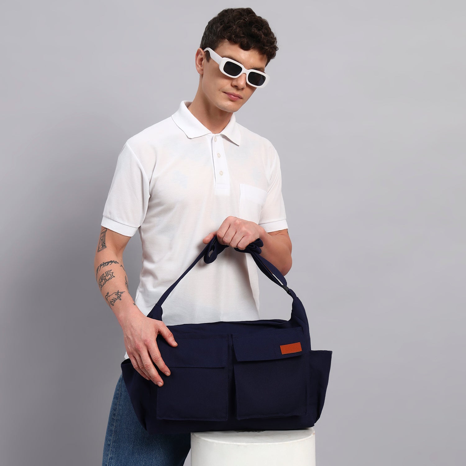 Navy Blue Cargo Bag