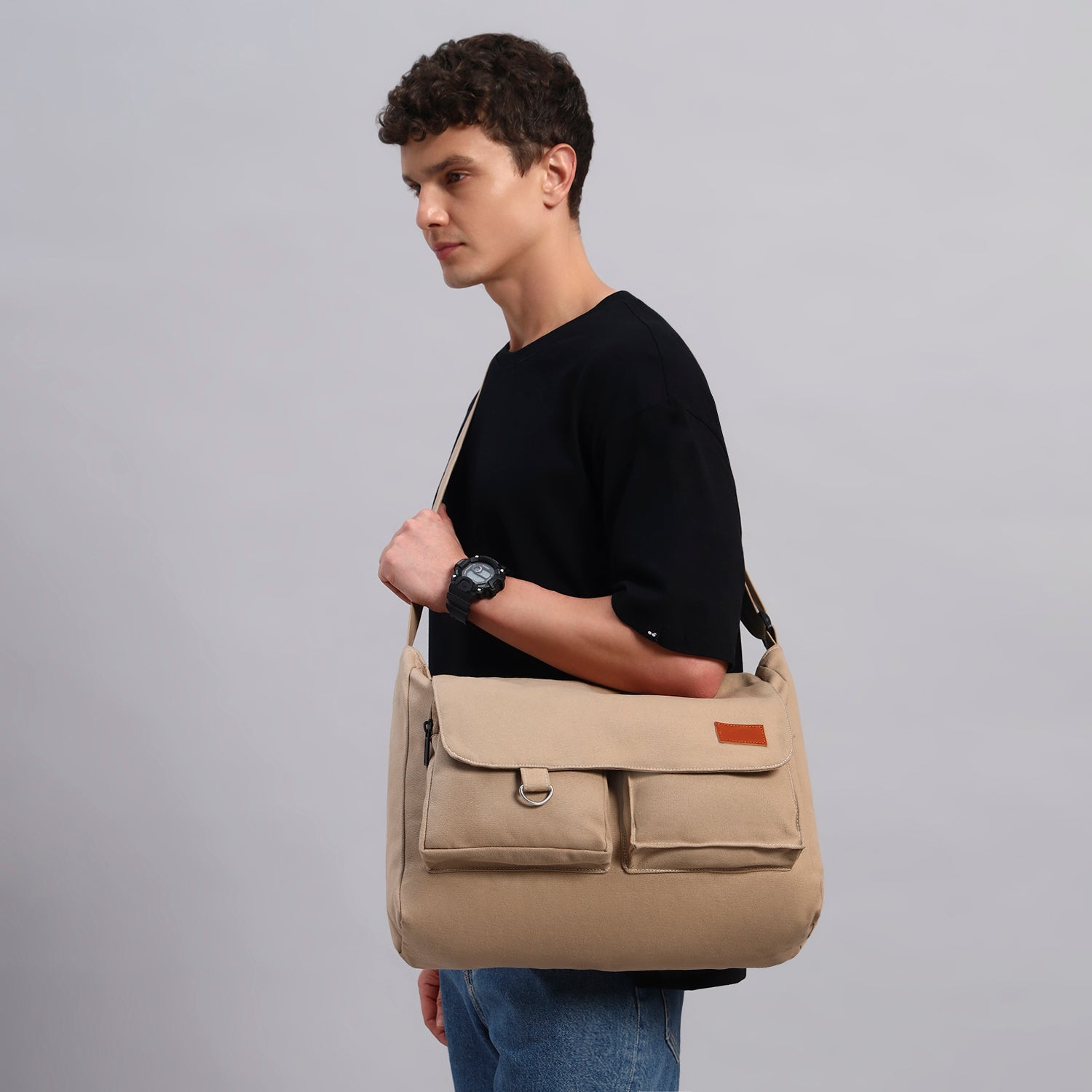 Beige Letter Bag