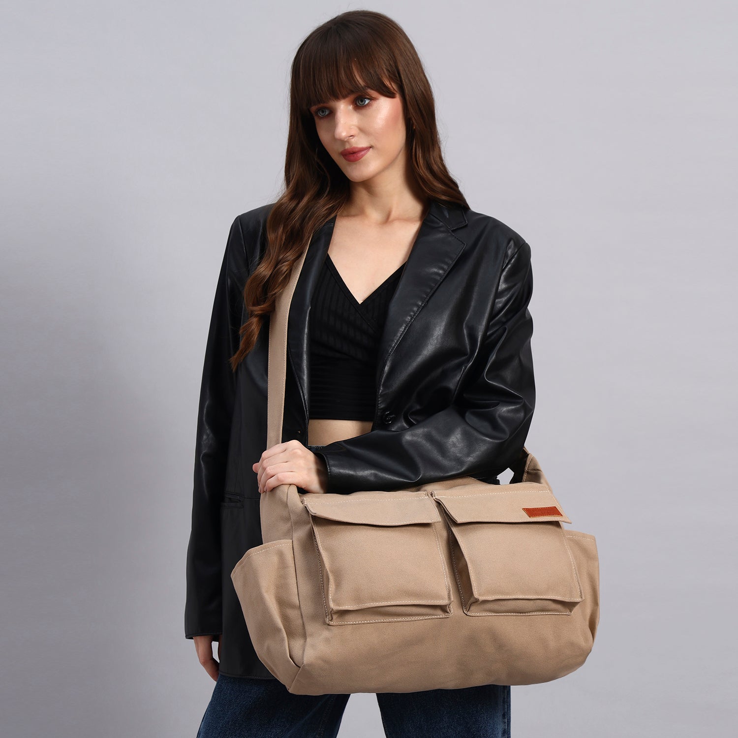Beige Cargo Bag