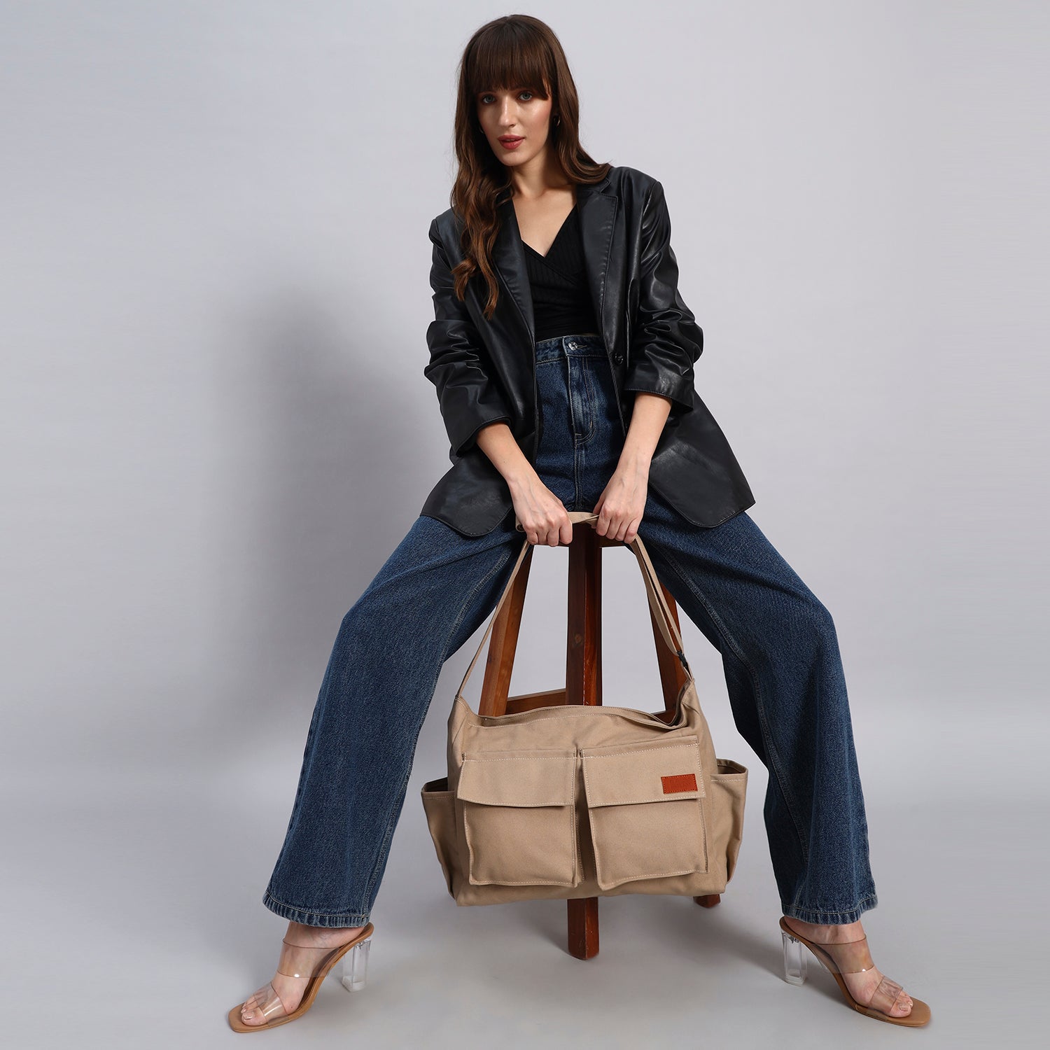 Beige Cargo Bag