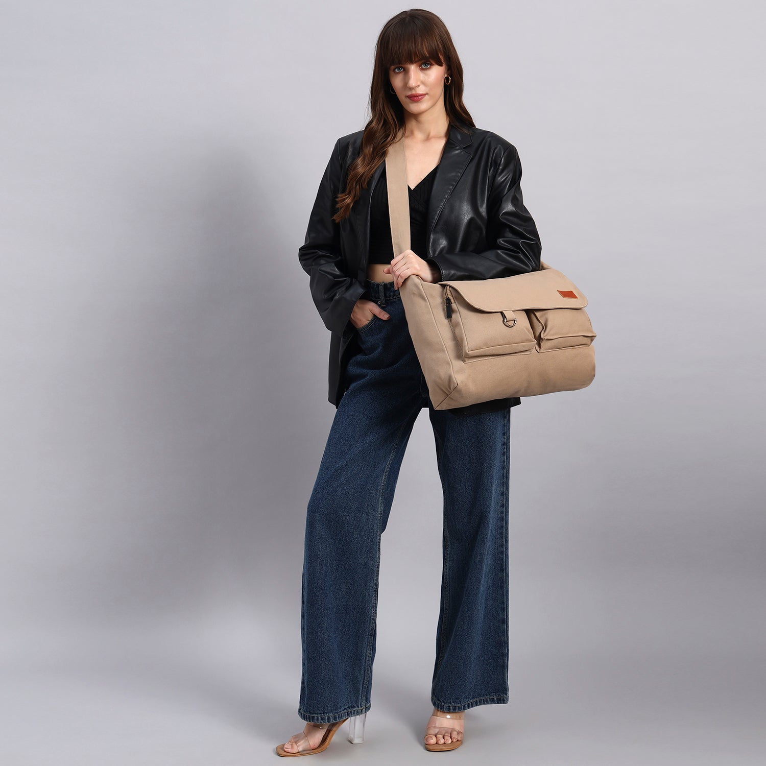 Beige Letter Bag