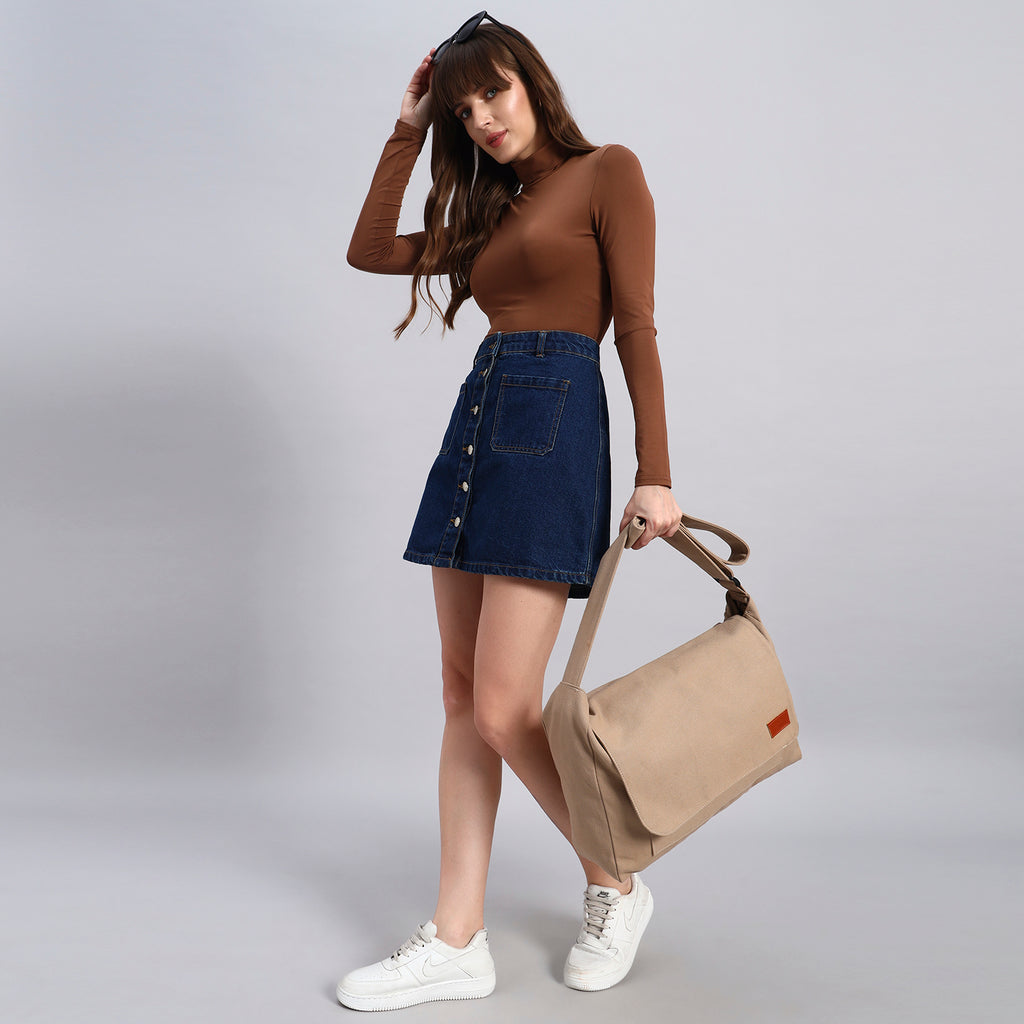 Beige Messenger Bag