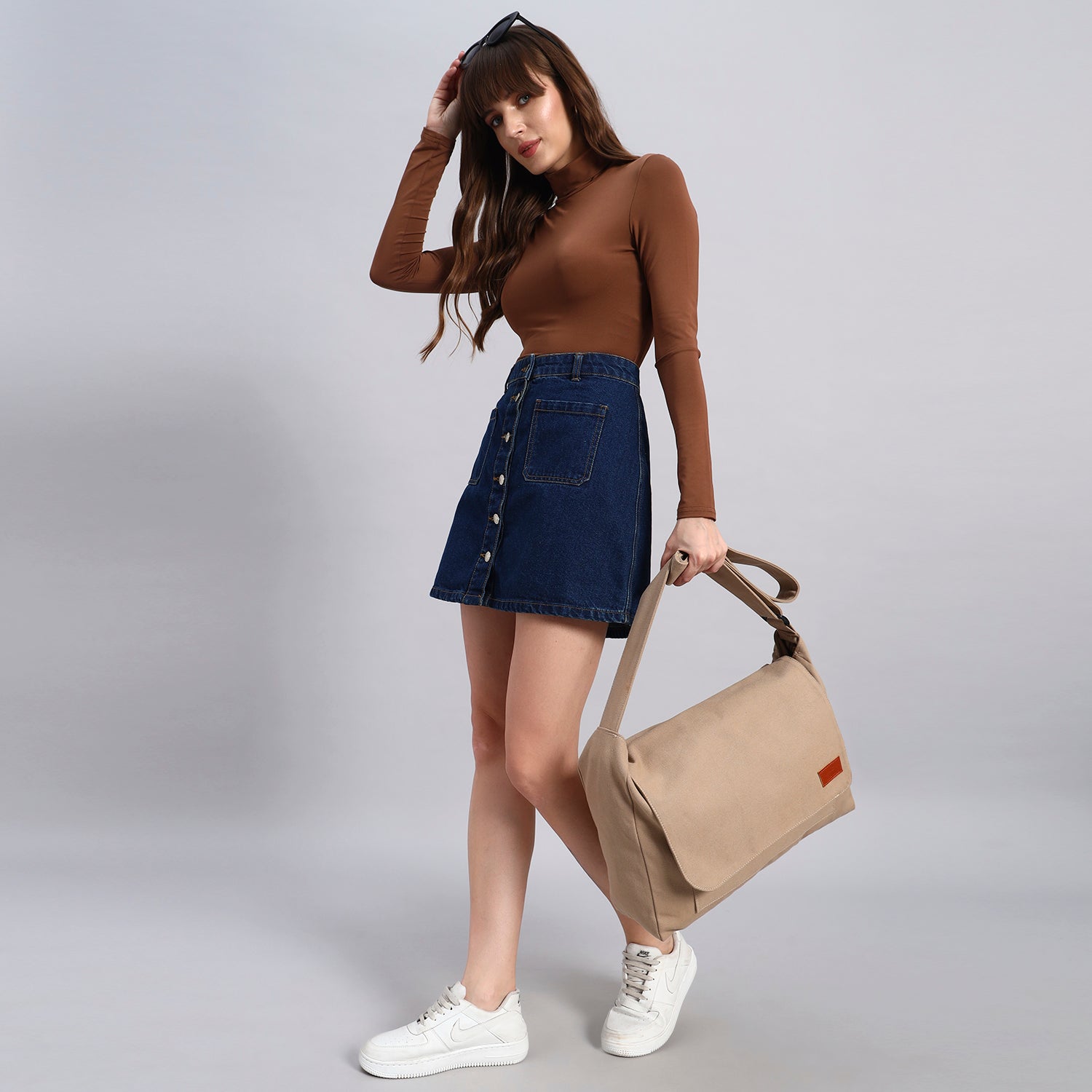 Beige Messenger Bag