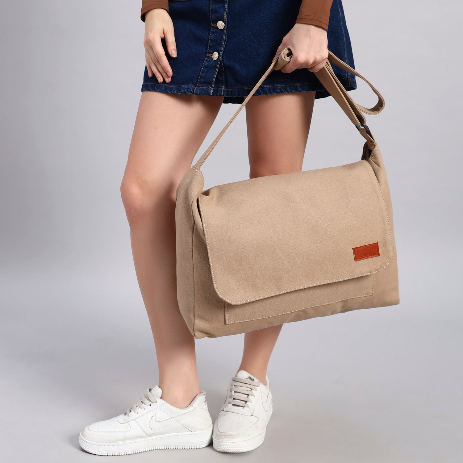 Beige Messenger Bag