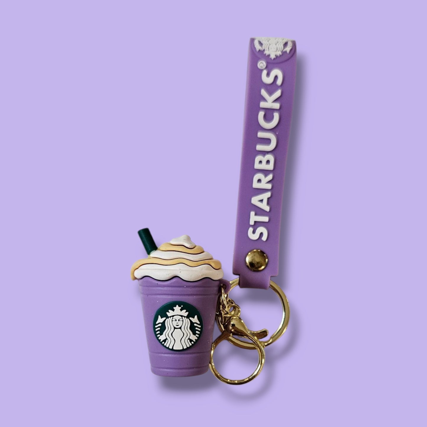 Lavender Starbucks Coffee Sipper Keychain