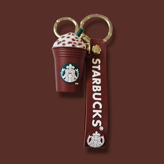 Brown Starbucks Coffee Sipper Keychain